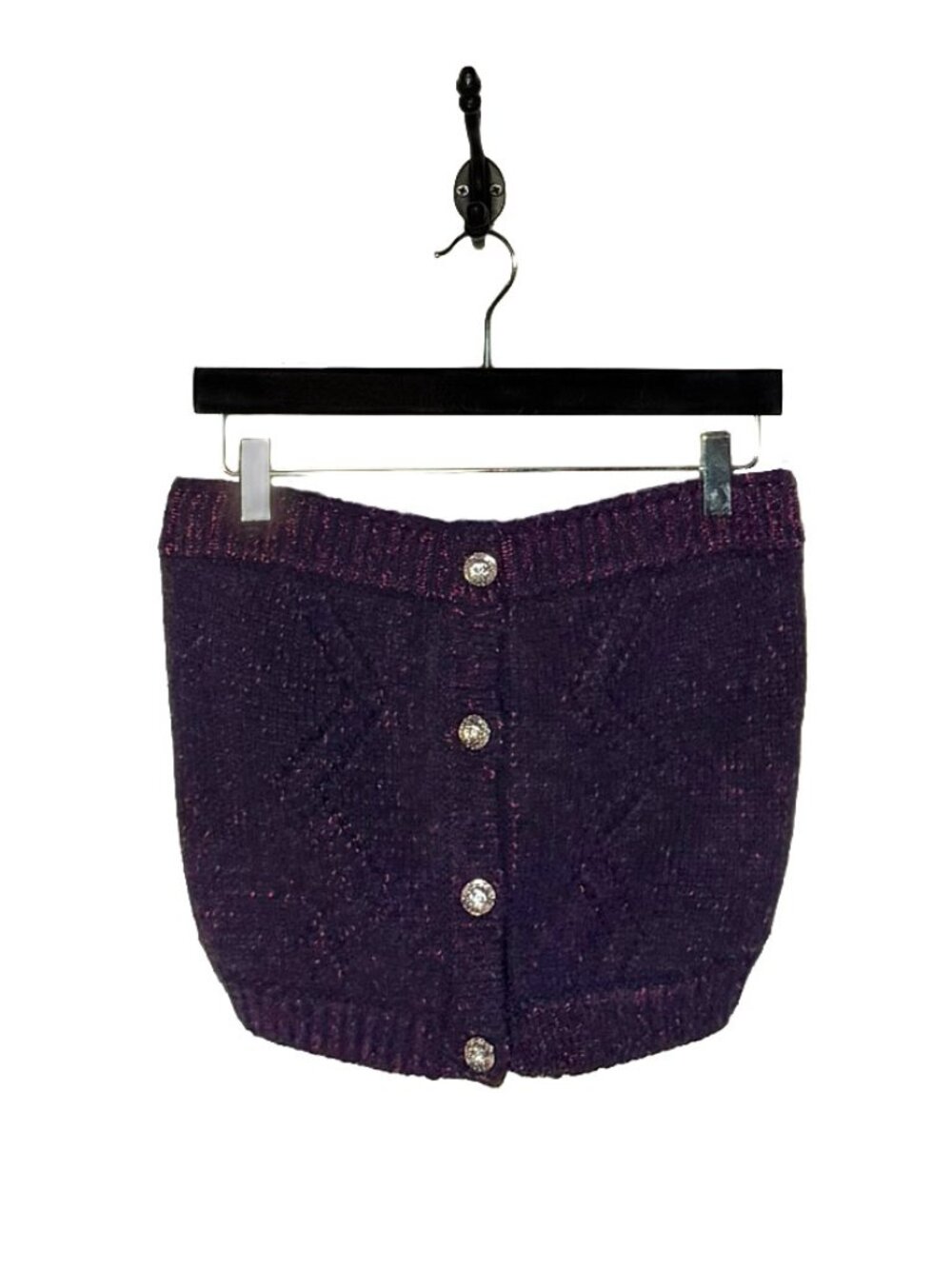 Chanel 2022 Métiers D'Art Navy Pink Knit Tube Crop Top